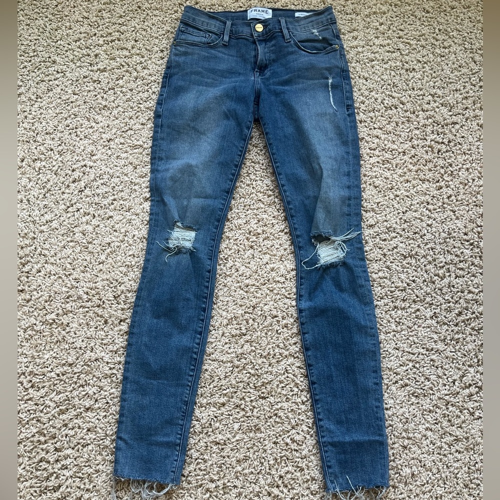 Frame distressed skinny jeans